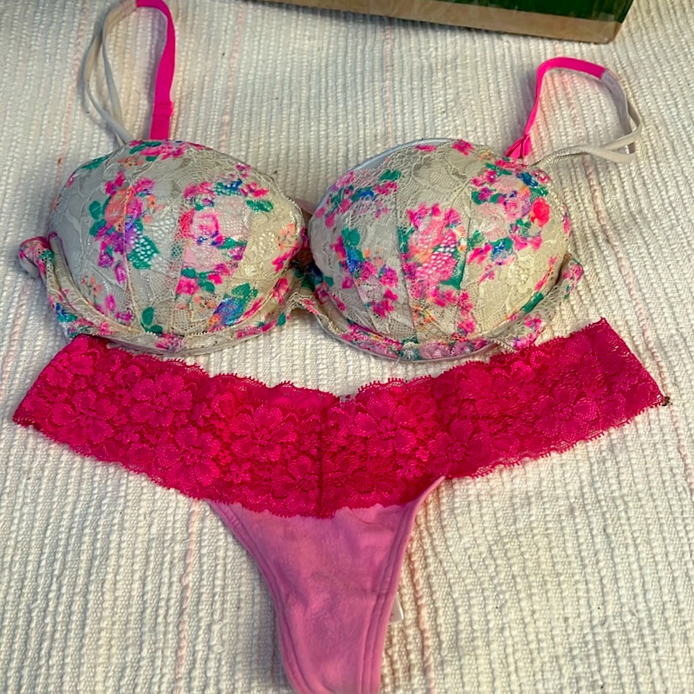 Victorias Secret Pink bra and panty set.